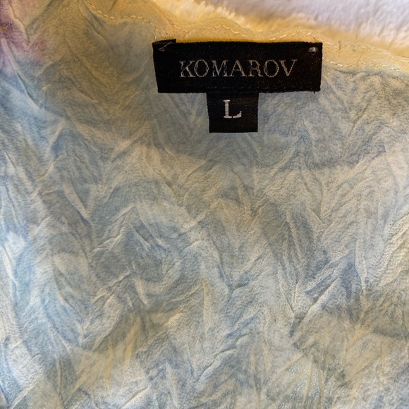 Komarov Pastel Crinkle Chiffon Midi Dress w/ Slip – Size XL - Picture 4 of 9